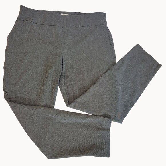 Womens 18 Gray Slim Fit Stretch Straight Leg Dress Pants Van Huesen Work Office - Picture 4 of 13